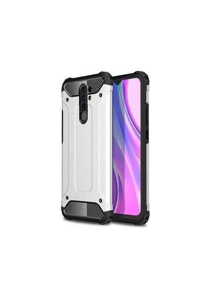 Redmi 9 Kılıf Darbelere Dayanıklı Çift Katmanlı Alvika Premium Sert Silikon Kapak