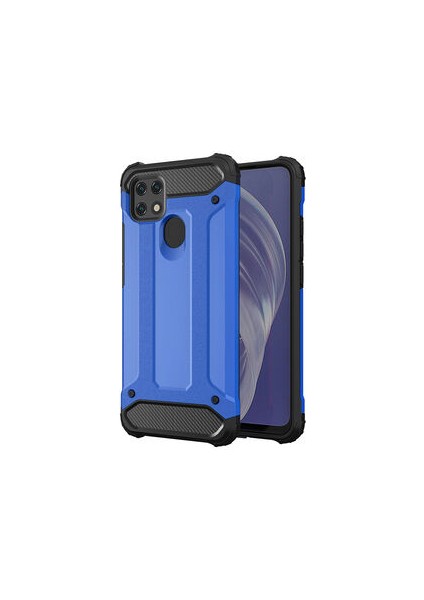 Oppo A15S Kılıf Darbelere Dayanıklı Çift Katmanlı Alvika Premium Sert Silikon Kapak