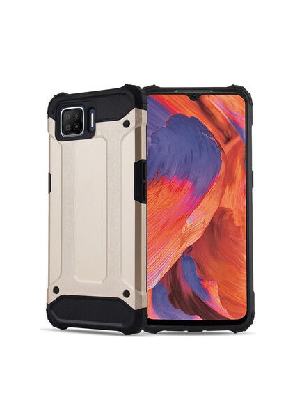 Oppo A73 Kılıf Darbelere Dayanıklı Çift Katmanlı Alvika Premium Sert Silikon Kapak