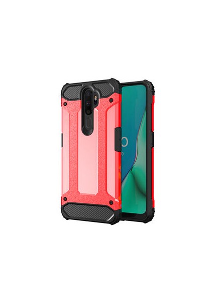 Oppo A5 2020 Kılıf Darbelere Dayanıklı Çift Katmanlı Alvika Premium Sert Silikon Kapak