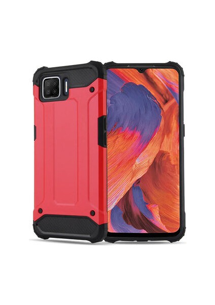 Oppo A73 Kılıf Darbelere Dayanıklı Çift Katmanlı Alvika Premium Sert Silikon Kapak