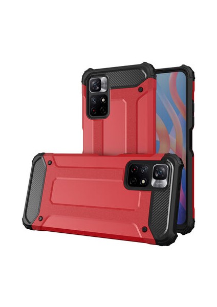Redmi Note 11 Global Kılıf Darbelere Dayanıklı Çift Katmanlı Alvika Premium Sert Silikon Kapak