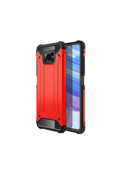 Poco X3 Kılıf Darbelere Dayanıklı Çift Katmanlı Alvika Premium Sert Silikon Kapak