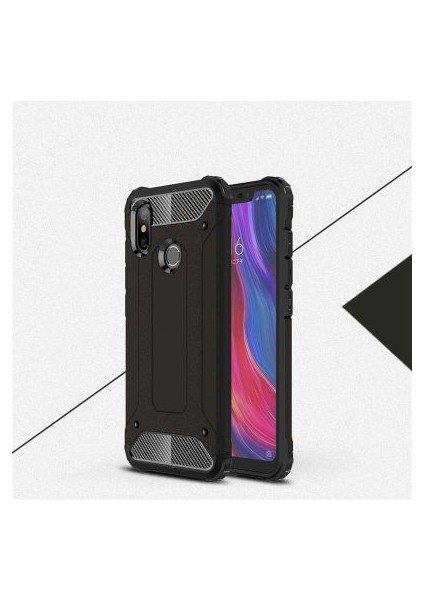 Xiaomi Mi 8 Kılıf Darbelere Dayanıklı Çift Katmanlı Alvika Premium Sert Silikon Kapak