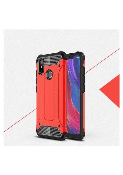 Xiaomi Mi 8 Kılıf Darbelere Dayanıklı Çift Katmanlı Alvika Premium Sert Silikon Kapak