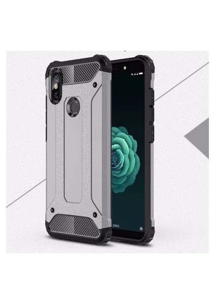 Xiaomi Mi A2 Lite Kılıf Darbelere Dayanıklı Çift Katmanlı Alvika Premium Sert Silikon Kapak