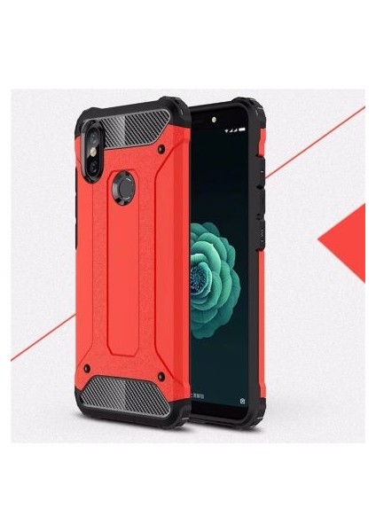 Xiaomi Mi A2 Lite Kılıf Darbelere Dayanıklı Çift Katmanlı Alvika Premium Sert Silikon Kapak