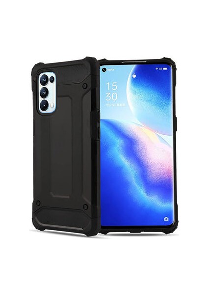 Oppo Reno 5 Pro 5g Kılıf Darbelere Dayanıklı Çift Katmanlı Alvika Premium Sert Silikon Kapak