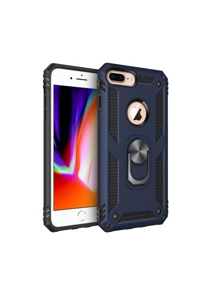 Apple iPhone 8 Plus Kılıf Tam Koruma Çift Katmanlı Ibiza Sert Silikon Kapak
