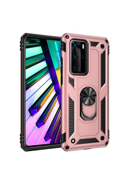 Huawei P40 Pro Kılıf Tam Koruma Çift Katmanlı Ibiza Sert Silikon Kapak