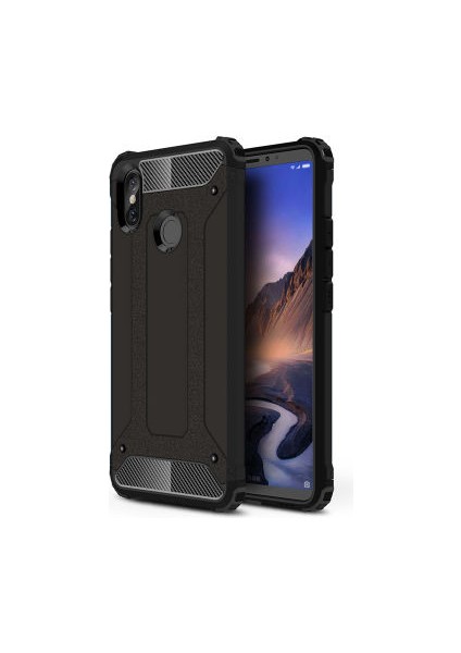 Xiaomi Mi Max 3 Kılıf Darbelere Dayanıklı Çift Katmanlı Alvika Premium Sert Silikon Kapak