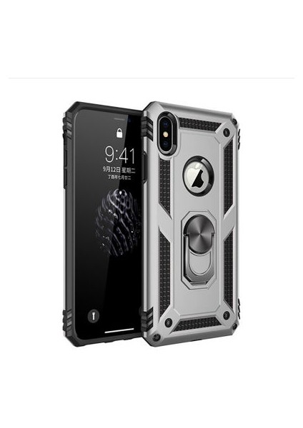 Apple iPhone x Kılıf Tam Koruma Çift Katmanlı Ibiza Sert Silikon Kapak