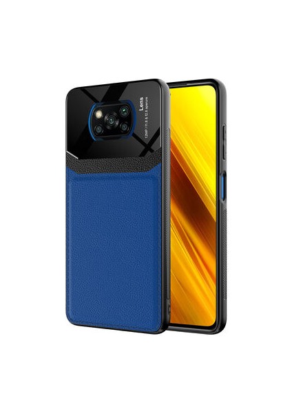 Poco X3 Pro Kılıf Suni Deri Detaylı Kapre Premium Sert Silikon Kapak