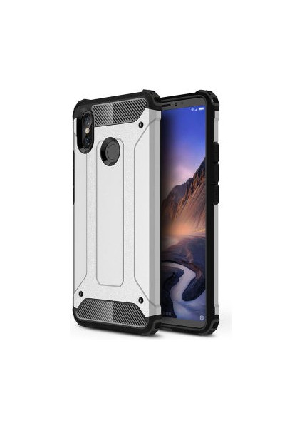 Xiaomi Mi Max 3 Kılıf Darbelere Dayanıklı Çift Katmanlı Alvika Premium Sert Silikon Kapak