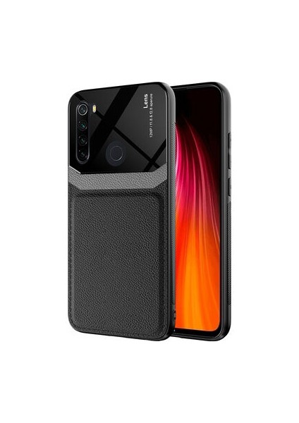Redmi Note 8 Kılıf Suni Deri Detaylı Kapre Premium Sert Silikon Kapak