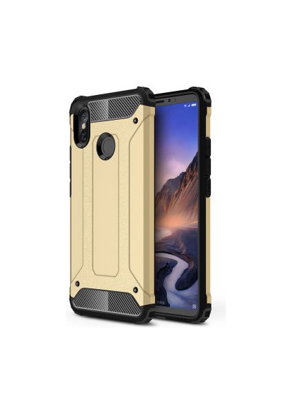 Xiaomi Mi Max 3 Kılıf Darbelere Dayanıklı Çift Katmanlı Alvika Premium Sert Silikon Kapak