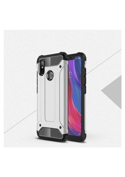 Xiaomi Mi 8 Kılıf Darbelere Dayanıklı Çift Katmanlı Alvika Premium Sert Silikon Kapak
