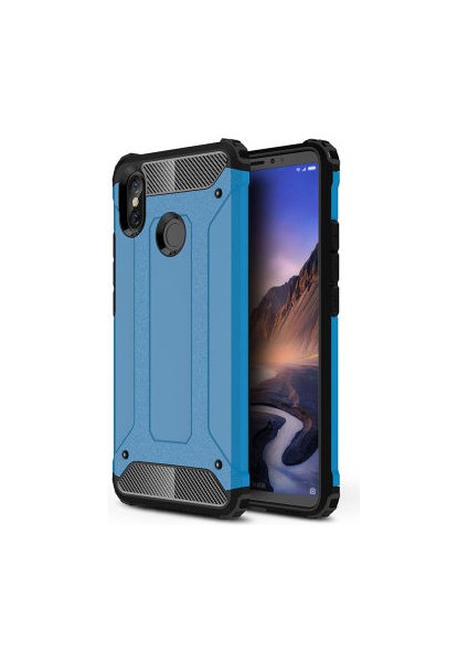 Xiaomi Mi Max 3 Kılıf Darbelere Dayanıklı Çift Katmanlı Alvika Premium Sert Silikon Kapak