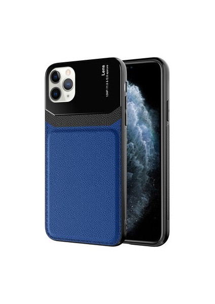 Apple iPhone 11 Pro Kılıf Suni Deri Detaylı Kapre Premium Sert Silikon Kapak