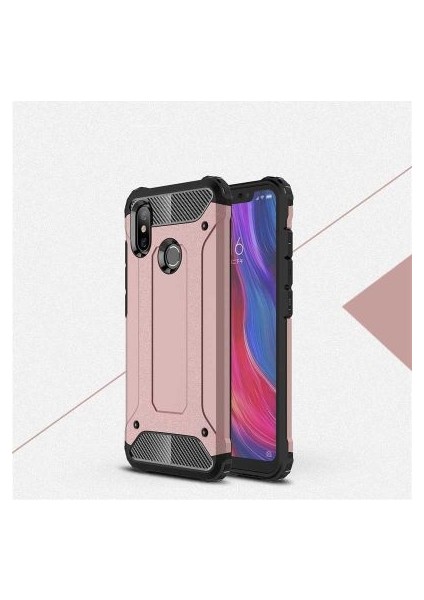 Xiaomi Mi 8 Kılıf Darbelere Dayanıklı Çift Katmanlı Alvika Premium Sert Silikon Kapak