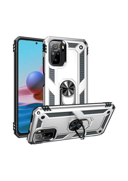 Redmi Note 10 Kılıf Tam Koruma Çift Katmanlı Ibiza Sert Silikon Kapak