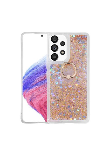 Samsung Galaxy A53 5g Kılıf Yüzüklü ve Sıvılı Şık Diana Premium Silikon Kapak