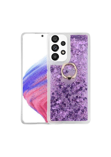 Samsung Galaxy A53 5g Kılıf Yüzüklü ve Sıvılı Şık Diana Premium Silikon Kapak