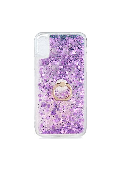 iPhone x Kılıf Yüzüklü ve Sıvılı Şık Diana Premium Silikon Kapak