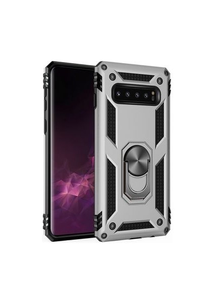 Samsung Galaxy S10 Plus Kılıf Tam Koruma Çift Katmanlı Ibiza Sert Silikon Kapak
