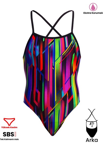 Sse Tmt Baby Beamer Kadın Antrenman Mayo, Ekstra Astarlı, Sırt Bağlamalı