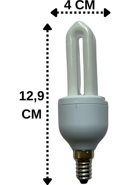 8W (42W) 2700K (Sarı Işık) E14 Duylu (İnce Duy) Floresan Ampul