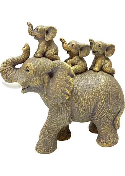 Icı Fil Heykeli, Masaüstü Reçine I Derin Sarı (Yurt Dışından)