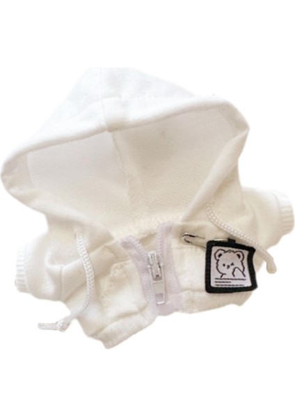 Bebek Minyatür Giyim Moda 17CM Dıy Aksesuarları Dekorasyon Fermuarlı Montlar Beyaz (Yurt Dışından)