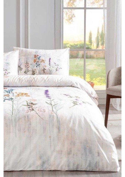 Nev Floraison Çift Kişilik Nevresim Takımı - Somon