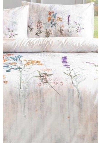 Nev Floraison Çift Kişilik Nevresim Takımı - Somon