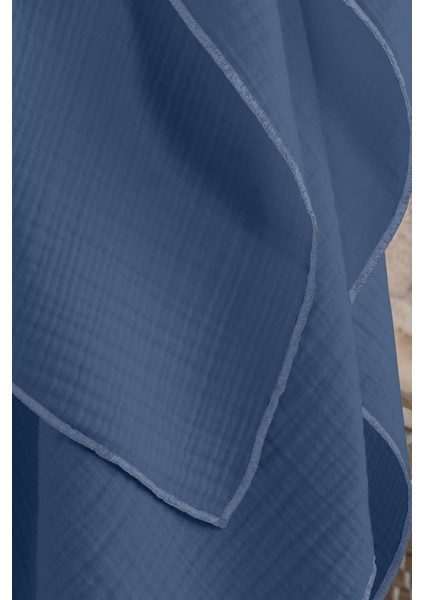 Dört Katlı Müslin Bebek Battaniyesi 120X120 cm Gri Saks Mavi modelleri