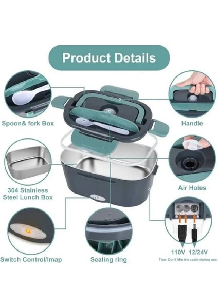 1.5 L 60W 220V Elektrikli Öğle Yemeği Kutusu Yemek Isıtıcı Taşınabilir Yemek Isıtıcı (Yurt Dışından) fiyatları