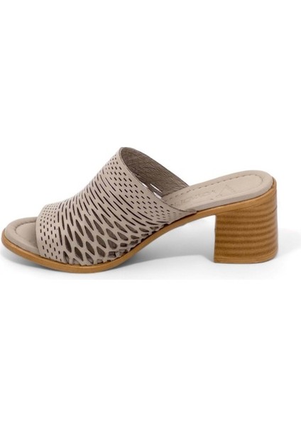 9723 Bayan Deri Terlik - Taş - 40 fiyatları