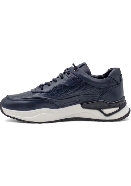 1003 Erkek Deri Sneaker Ayakkabı - Lacivert - 41 fiyatları