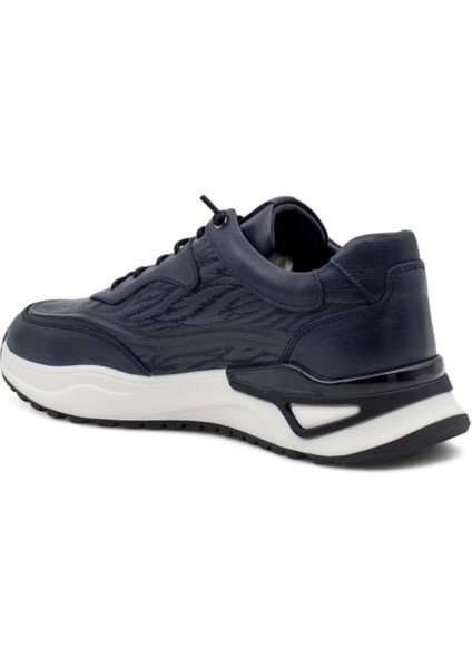 1003 Erkek Deri Sneaker Ayakkabı - Lacivert - 42 fırsatları