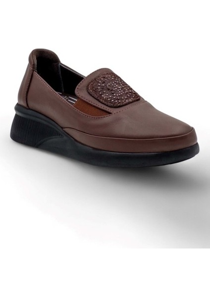 9779 Kadın Deri Comfort Ayakkabı - Kahverengi - 36 modelleri