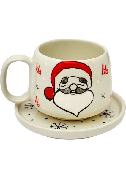 Tabaklı Noel Baba El Yapımı Seramik Kupa, Seramik, Double Türk Kahvesi, Nescafe Fincanı modelleri