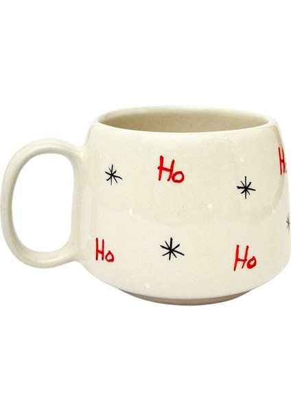 Ho Ho Ho Yılbaşı El Yapımı Seramik Kupa, Seramik Fincan, Double Türk Kahvesi, Nescafe Fincanı