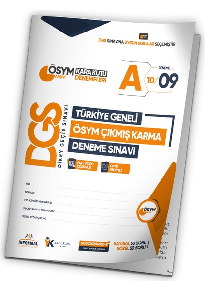 2025 DGS Ösym Arşivi Karma Kara Kutu Çıkmış Soru Türkiye Geneli D. Çözümlü Deneme 10/9. Kitapçık