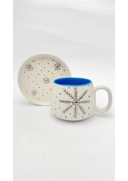 Kartanesi Double Tabaklı Kupa, Yeni Yıl, El Yapımı Seramik Kupa, Seramik Kupa, Mug, Nescafe Kupası