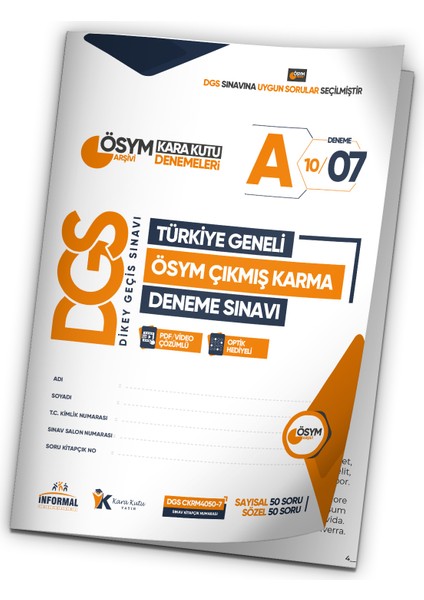 2026 DGS ÖSYM Arşivi Karma Kara Kutu Çıkmış Soru Türkiye Geneli D. Çözümlü Deneme 10/7.Kitapçık