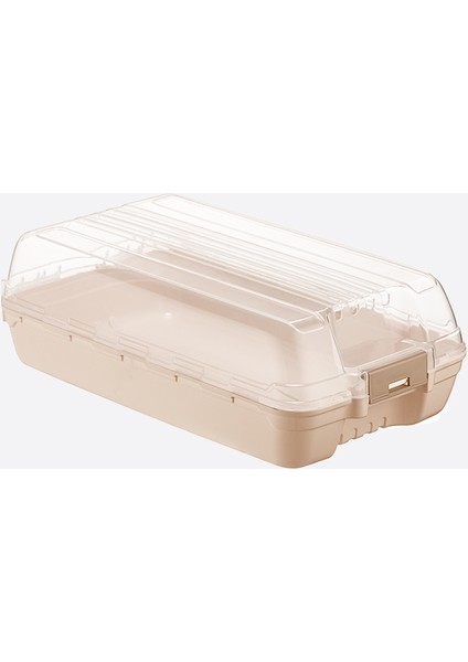 Kilitli Kadın Ayakkabı Kutusu ,32X18X10CM ,hava Delikli ,üst Kapak Şeffaf ,alt Kapak Sertleştirilmiş Kaliteli Plastik