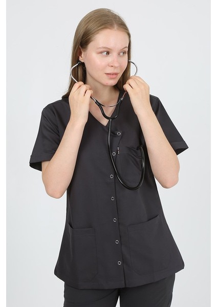 Pansy Hakim Yaka Füme Kadın Uniforma (Likralı) Xs - Takım - Hayır Isim Yazılmasın indirimleri