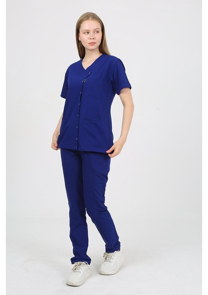Pansy Hakim Yaka Saks Mavi Kadın Uniforma (Likralı) Xs - Takım - Hayır Isim Yazılmasın fiyatları