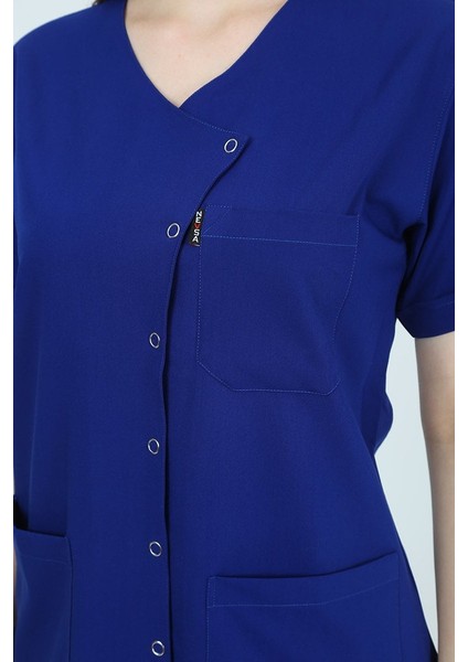 Pansy Hakim Yaka Saks Mavi Kadın Uniforma (Likralı) Xs - Takım - Hayır Isim Yazılmasın indirimleri